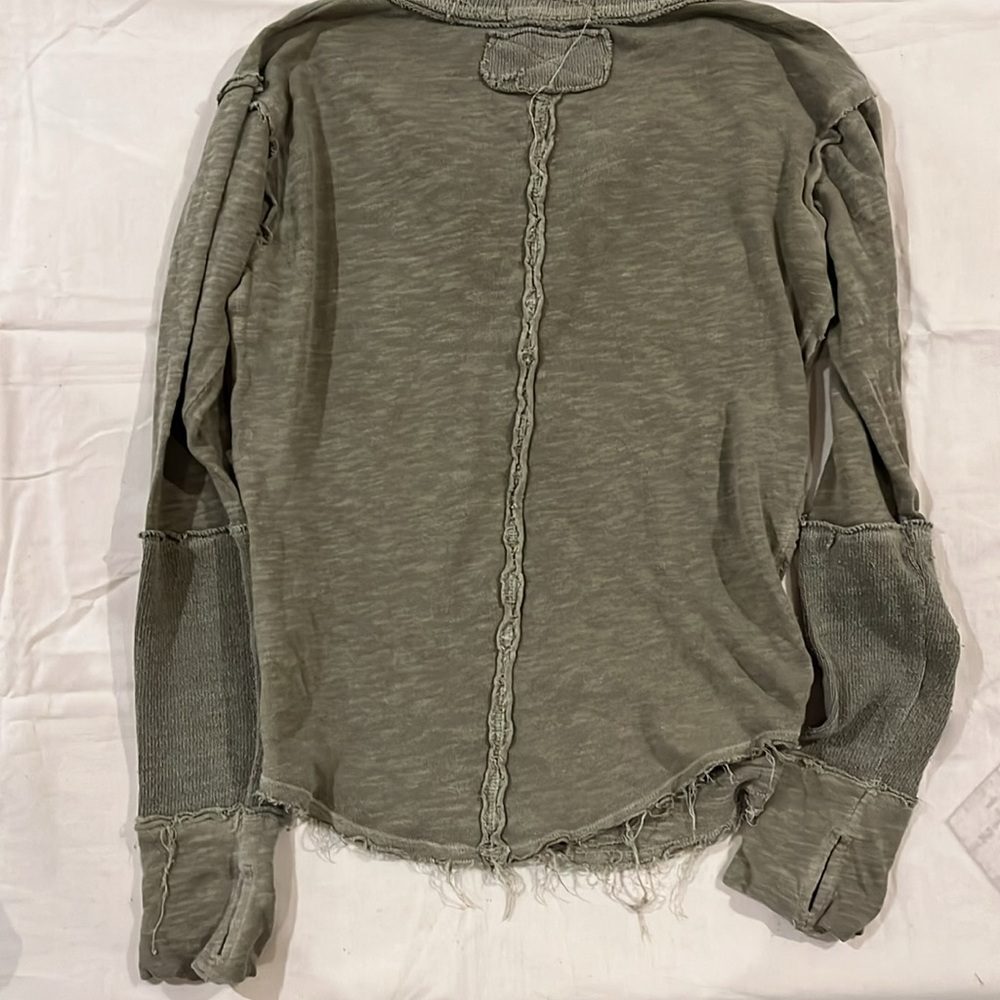 We The Free Olive Green Long-Sleeve Henley Top - Picture 6 of 6